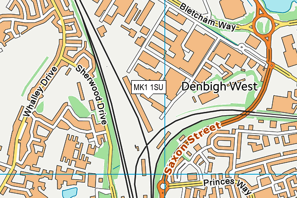 MK1 1SU map - OS VectorMap District (Ordnance Survey) MK1 1SU map - OS VectorMap District (Ordnance Survey)