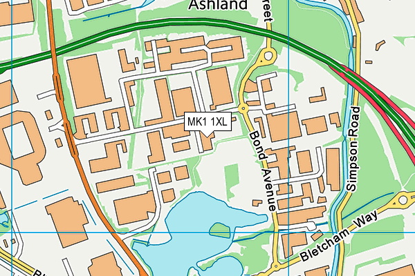 MK1 1XL map - OS VectorMap District (Ordnance Survey) MK1 1XL map - OS VectorMap District (Ordnance Survey)