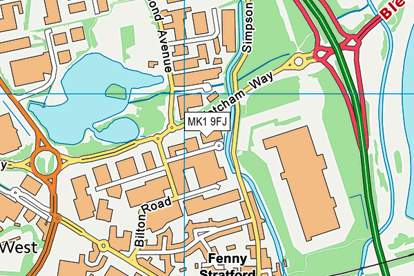 MK1 9FJ map - OS VectorMap District (Ordnance Survey) MK1 9FJ map - OS VectorMap District (Ordnance Survey)