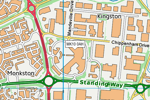 MK10 0AH map - OS VectorMap District (Ordnance Survey)