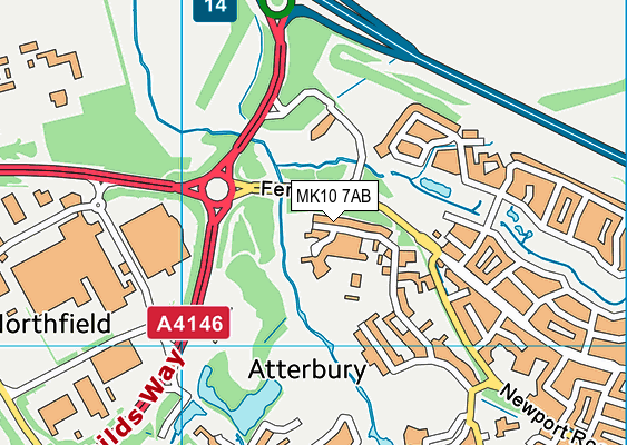 MK10 7AB map - OS VectorMap District (Ordnance Survey)