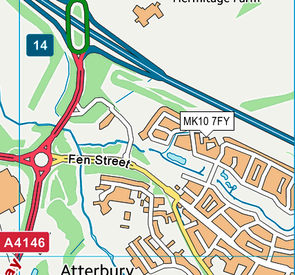 MK10 7FY map - OS VectorMap District (Ordnance Survey) MK10 7FY map - OS VectorMap District (Ordnance Survey)