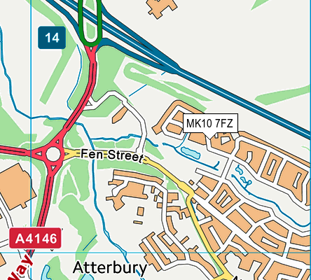 MK10 7FZ map - OS VectorMap District (Ordnance Survey) MK10 7FZ map - OS VectorMap District (Ordnance Survey)