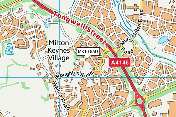 MK10 9AD map - OS VectorMap District (Ordnance Survey)