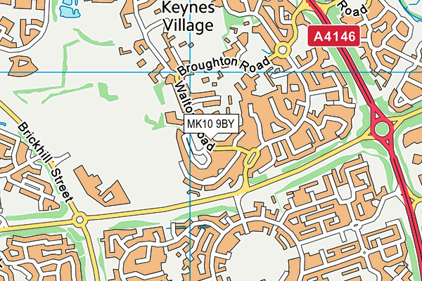 MK10 9BY map - OS VectorMap District (Ordnance Survey)