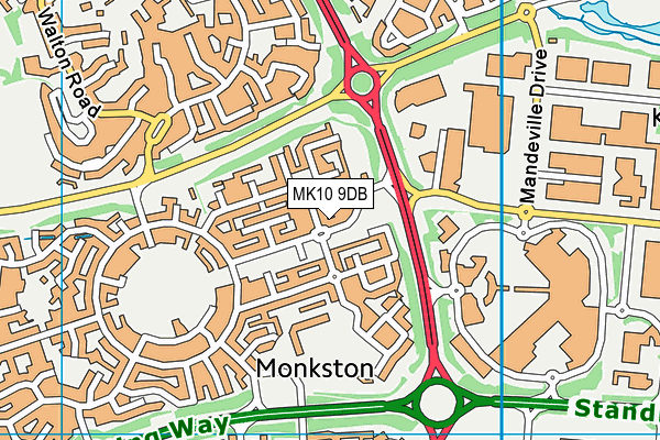 MK10 9DB map - OS VectorMap District (Ordnance Survey)