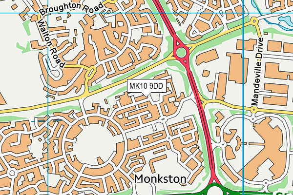 MK10 9DD map - OS VectorMap District (Ordnance Survey)