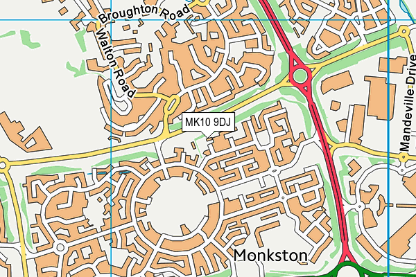 MK10 9DJ map - OS VectorMap District (Ordnance Survey) MK10 9DJ map - OS VectorMap District (Ordnance Survey)