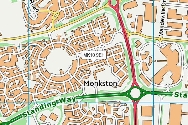 MK10 9EH map - OS VectorMap District (Ordnance Survey)