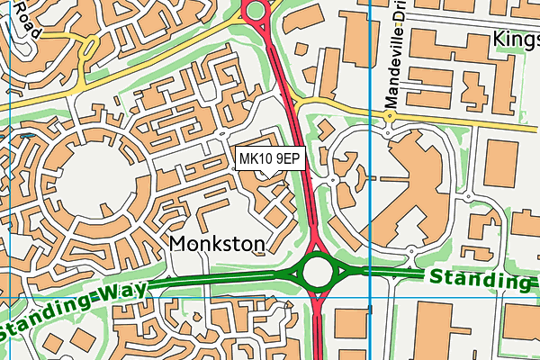 MK10 9EP map - OS VectorMap District (Ordnance Survey)