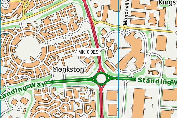 MK10 9ES map - OS VectorMap District (Ordnance Survey) MK10 9ES map - OS VectorMap District (Ordnance Survey)