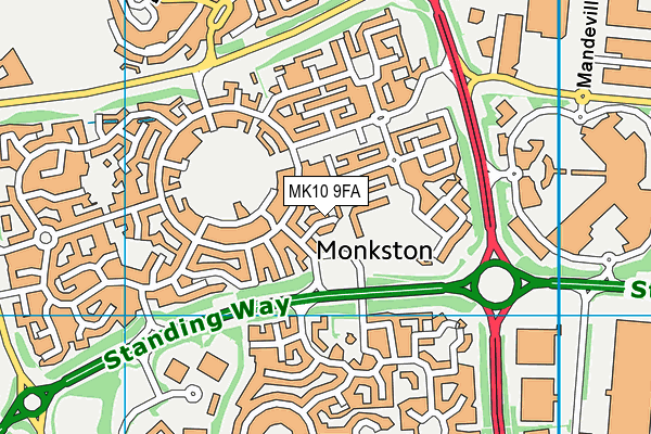 MK10 9FA map - OS VectorMap District (Ordnance Survey) MK10 9FA map - OS VectorMap District (Ordnance Survey)