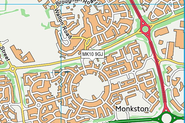 MK10 9GJ map - OS VectorMap District (Ordnance Survey) MK10 9GJ map - OS VectorMap District (Ordnance Survey)