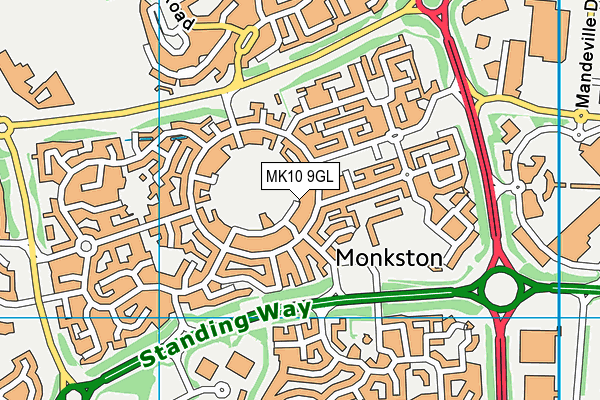 MK10 9GL map - OS VectorMap District (Ordnance Survey) MK10 9GL map - OS VectorMap District (Ordnance Survey)
