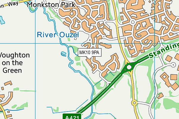MK10 9PA map - OS VectorMap District (Ordnance Survey)