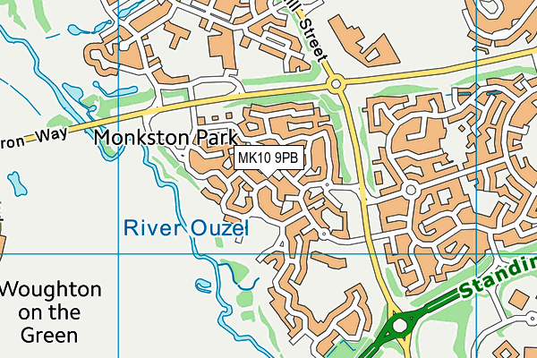 MK10 9PB map - OS VectorMap District (Ordnance Survey)