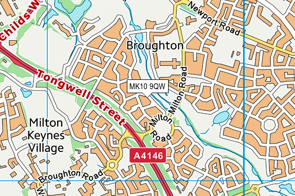 MK10 9QW map - OS VectorMap District (Ordnance Survey)
