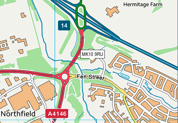 MK10 9RU map - OS VectorMap District (Ordnance Survey)
