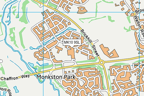 MK10 9SL map - OS VectorMap District (Ordnance Survey)