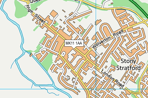 MK11 1AA map - OS VectorMap District (Ordnance Survey)