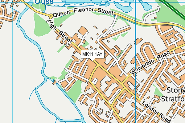 MK11 1AY map - OS VectorMap District (Ordnance Survey)