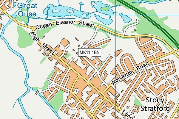 MK11 1BN map - OS VectorMap District (Ordnance Survey)