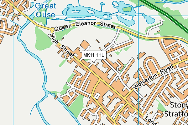 MK11 1HU map - OS VectorMap District (Ordnance Survey)