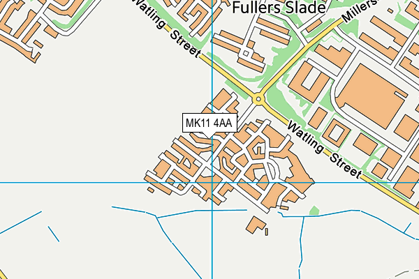MK11 4AA map - OS VectorMap District (Ordnance Survey) MK11 4AA map - OS VectorMap District (Ordnance Survey)