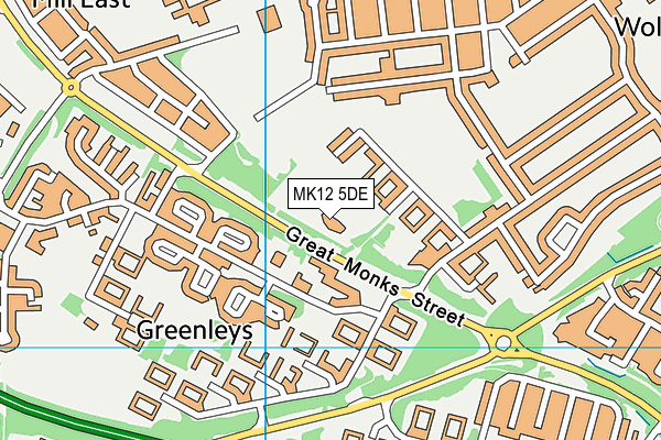 MK12 5DE map - OS VectorMap District (Ordnance Survey)