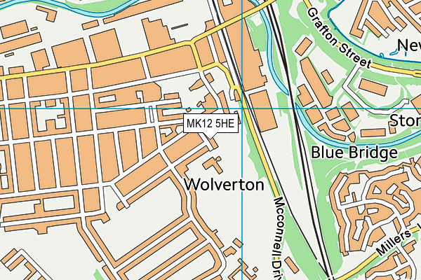 MK12 5HE map - OS VectorMap District (Ordnance Survey)