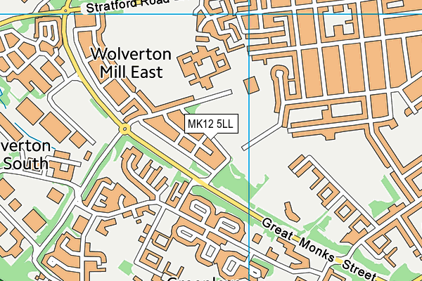 MK12 5LL map - OS VectorMap District (Ordnance Survey) MK12 5LL map - OS VectorMap District (Ordnance Survey)