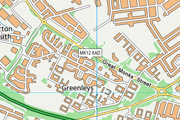 MK12 6AD map - OS VectorMap District (Ordnance Survey) MK12 6AD map - OS VectorMap District (Ordnance Survey)