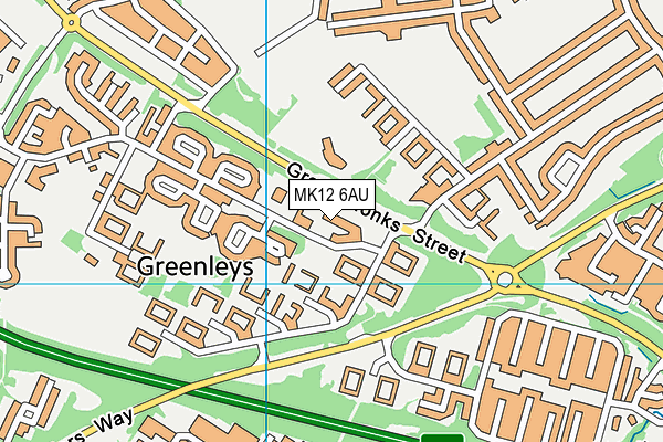 MK12 6AU map - OS VectorMap District (Ordnance Survey) MK12 6AU map - OS VectorMap District (Ordnance Survey)