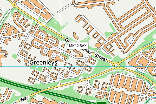 MK12 6AX map - OS VectorMap District (Ordnance Survey) MK12 6AX map - OS VectorMap District (Ordnance Survey)