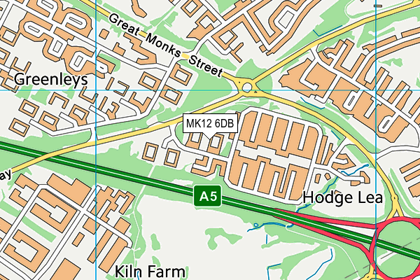 MK12 6DB map - OS VectorMap District (Ordnance Survey) MK12 6DB map - OS VectorMap District (Ordnance Survey)