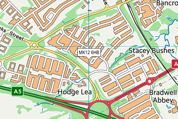 MK12 6HB map - OS VectorMap District (Ordnance Survey) MK12 6HB map - OS VectorMap District (Ordnance Survey)
