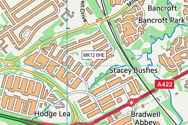 MK12 6HE map - OS VectorMap District (Ordnance Survey) MK12 6HE map - OS VectorMap District (Ordnance Survey)