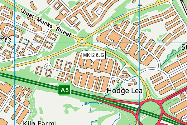 MK12 6JG map - OS VectorMap District (Ordnance Survey) MK12 6JG map - OS VectorMap District (Ordnance Survey)
