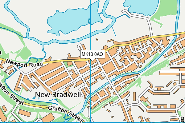 MK13 0AQ map - OS VectorMap District (Ordnance Survey)