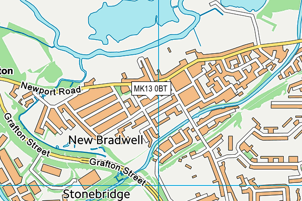 MK13 0BT map - OS VectorMap District (Ordnance Survey)