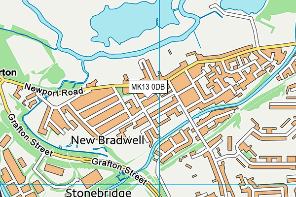MK13 0DB map - OS VectorMap District (Ordnance Survey)