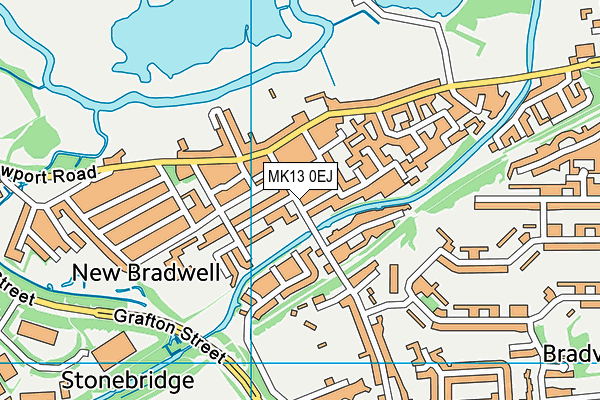 MK13 0EJ map - OS VectorMap District (Ordnance Survey)