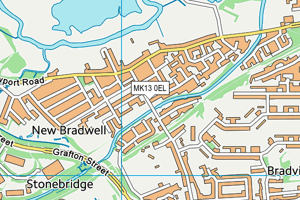 MK13 0EL map - OS VectorMap District (Ordnance Survey)