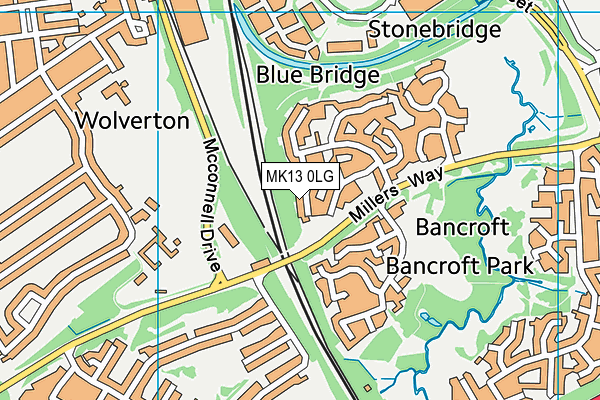 MK13 0LG map - OS VectorMap District (Ordnance Survey) MK13 0LG map - OS VectorMap District (Ordnance Survey)