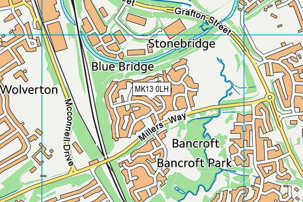 MK13 0LH map - OS VectorMap District (Ordnance Survey)
