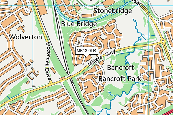 MK13 0LR map - OS VectorMap District (Ordnance Survey) MK13 0LR map - OS VectorMap District (Ordnance Survey)
