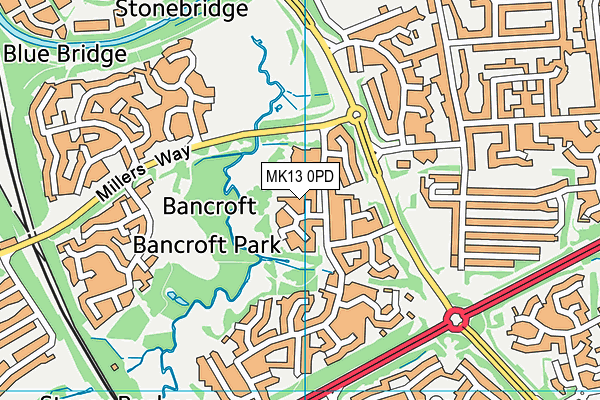 MK13 0PD map - OS VectorMap District (Ordnance Survey) MK13 0PD map - OS VectorMap District (Ordnance Survey)
