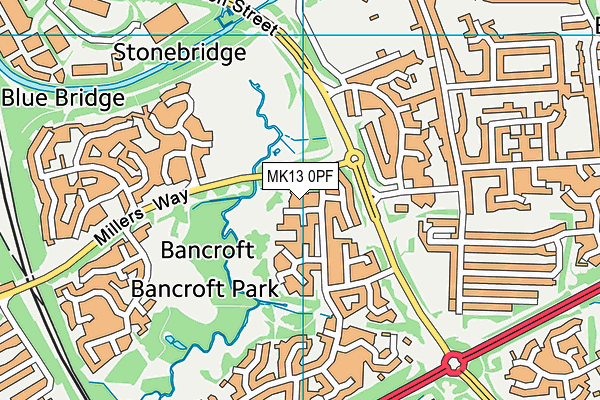 MK13 0PF map - OS VectorMap District (Ordnance Survey) MK13 0PF map - OS VectorMap District (Ordnance Survey)