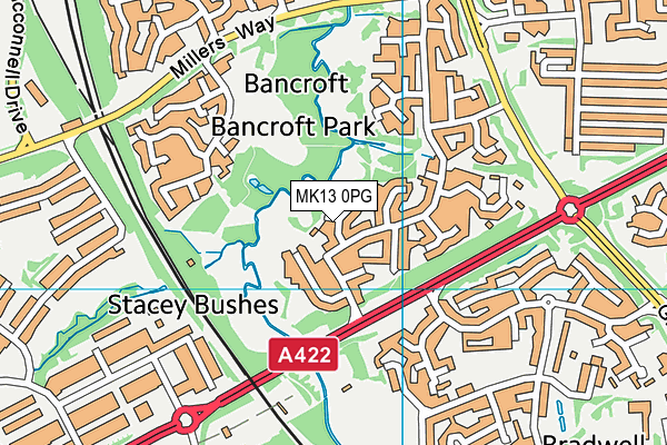 MK13 0PG map - OS VectorMap District (Ordnance Survey) MK13 0PG map - OS VectorMap District (Ordnance Survey)