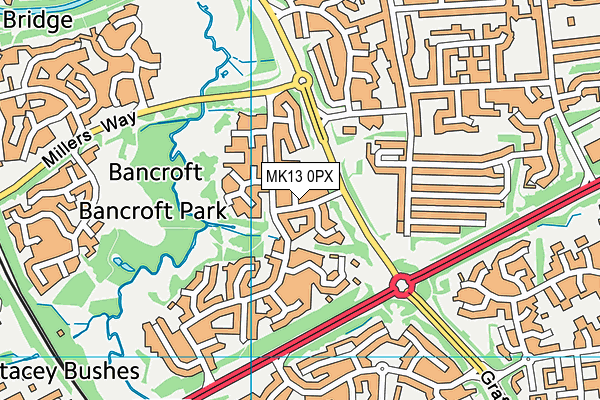 MK13 0PX map - OS VectorMap District (Ordnance Survey) MK13 0PX map - OS VectorMap District (Ordnance Survey)